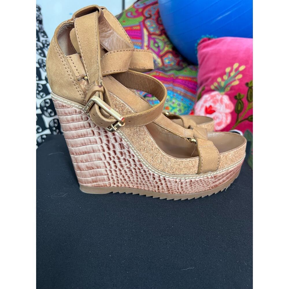 Tory Burch Tan Wedge Sandals - Picture 5 of 14